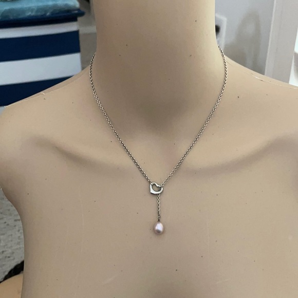 Tiffany & Co. Jewelry - Tiffany open heart pearl necklace